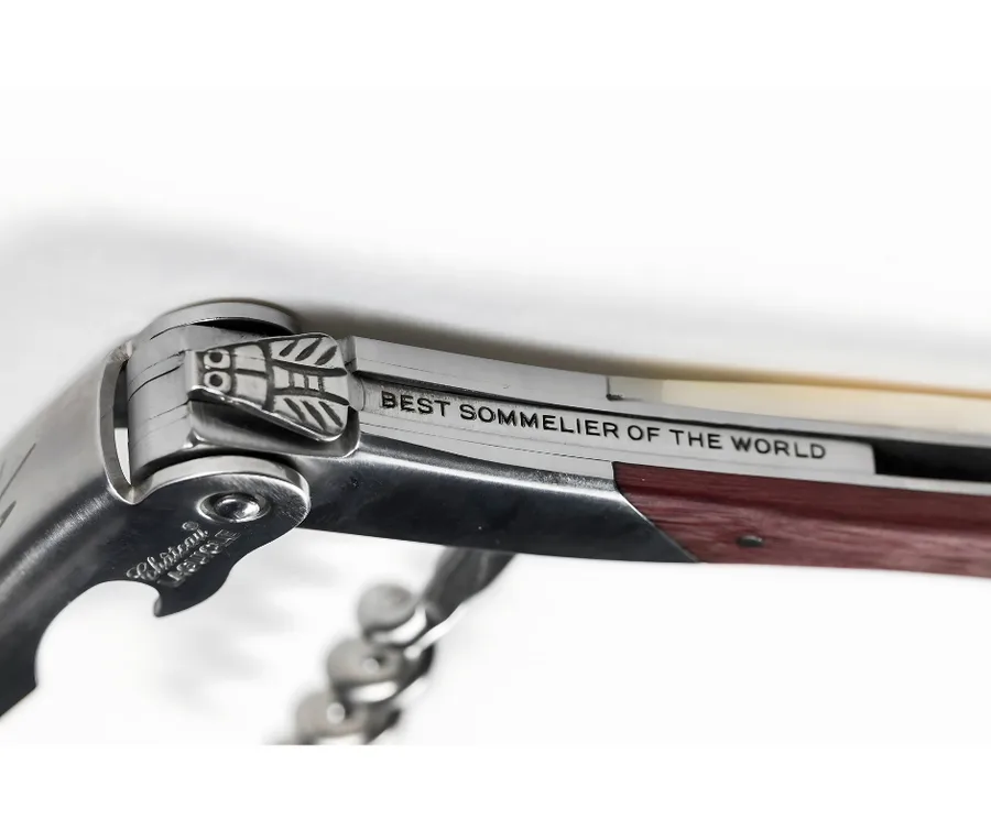 Best Sommelier of the World engraving detail