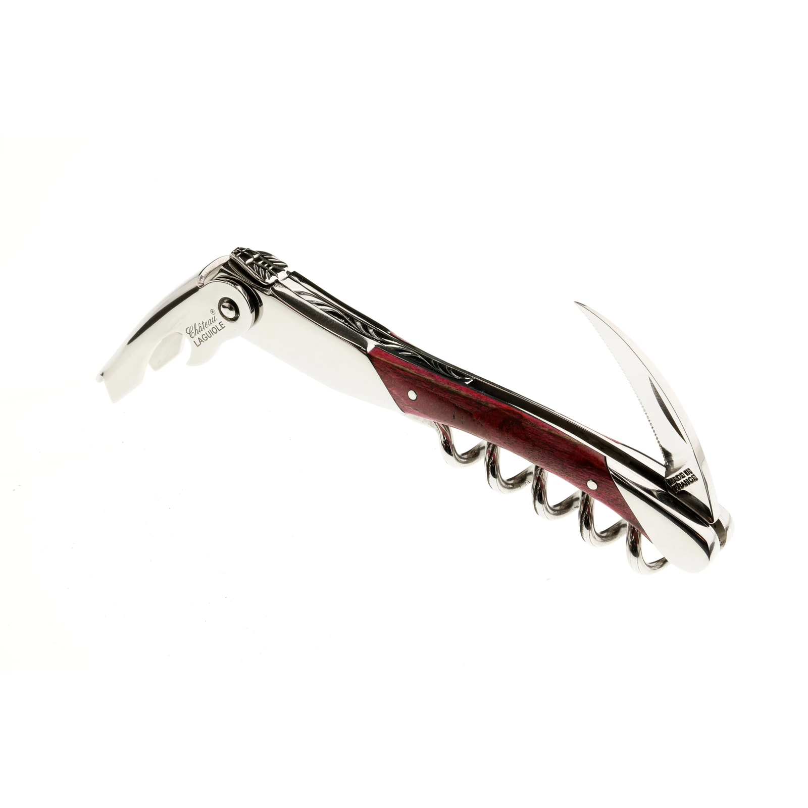 Château LAGUIOLE corkscrew Grand Cru pink stabilized Beech wood