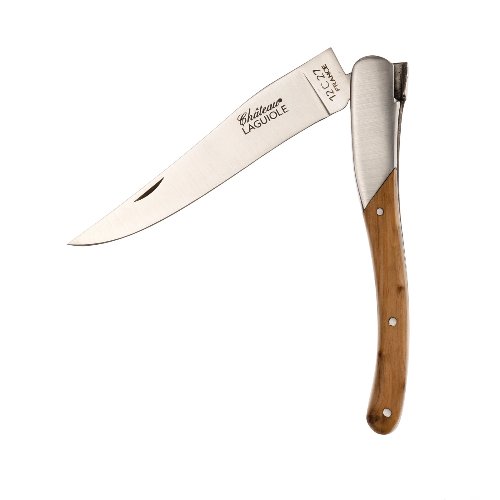 Château LAGUIOLE Signature Folding knife front top bolster Cade wood