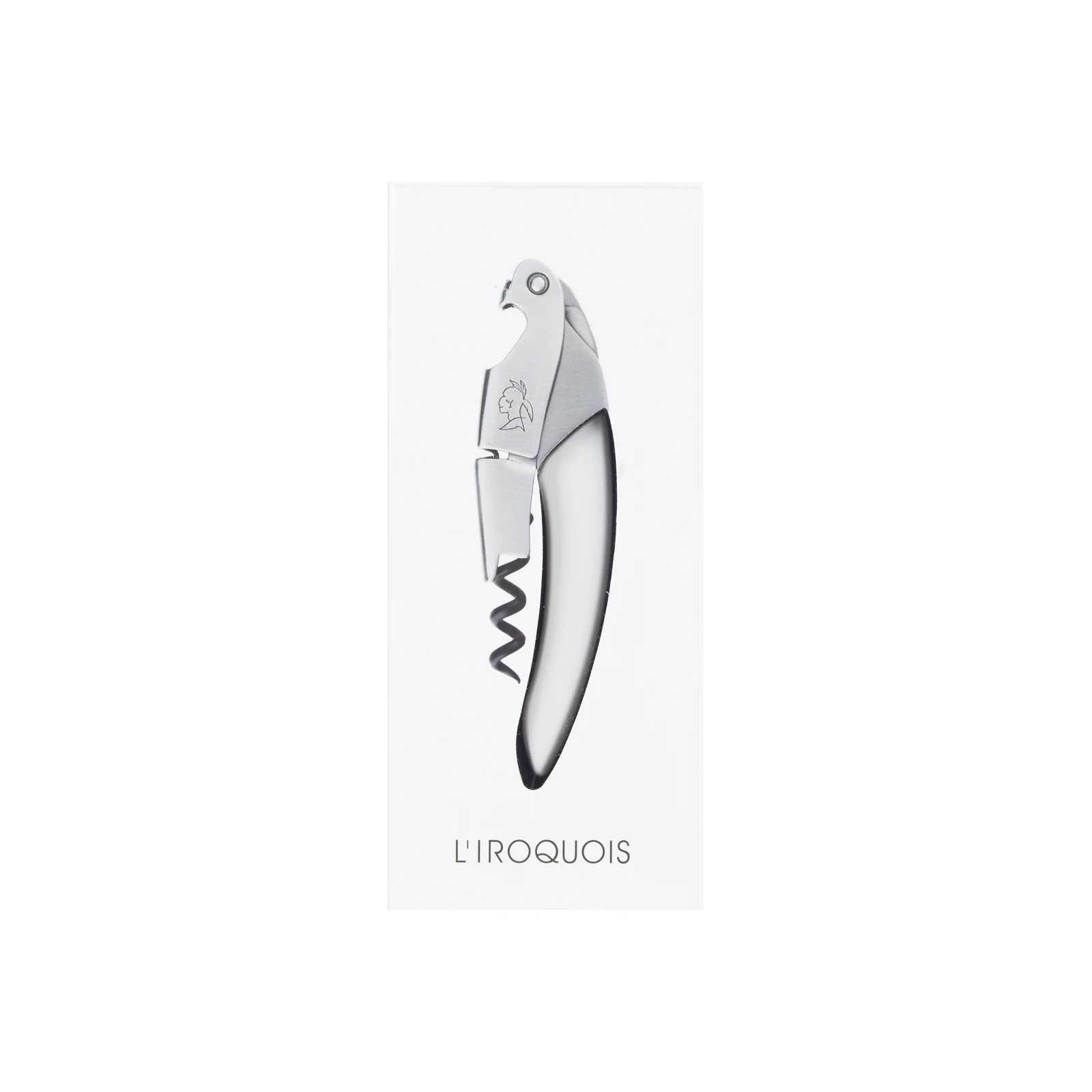 L'Iroquois corkscrew White PLA with white box packaging