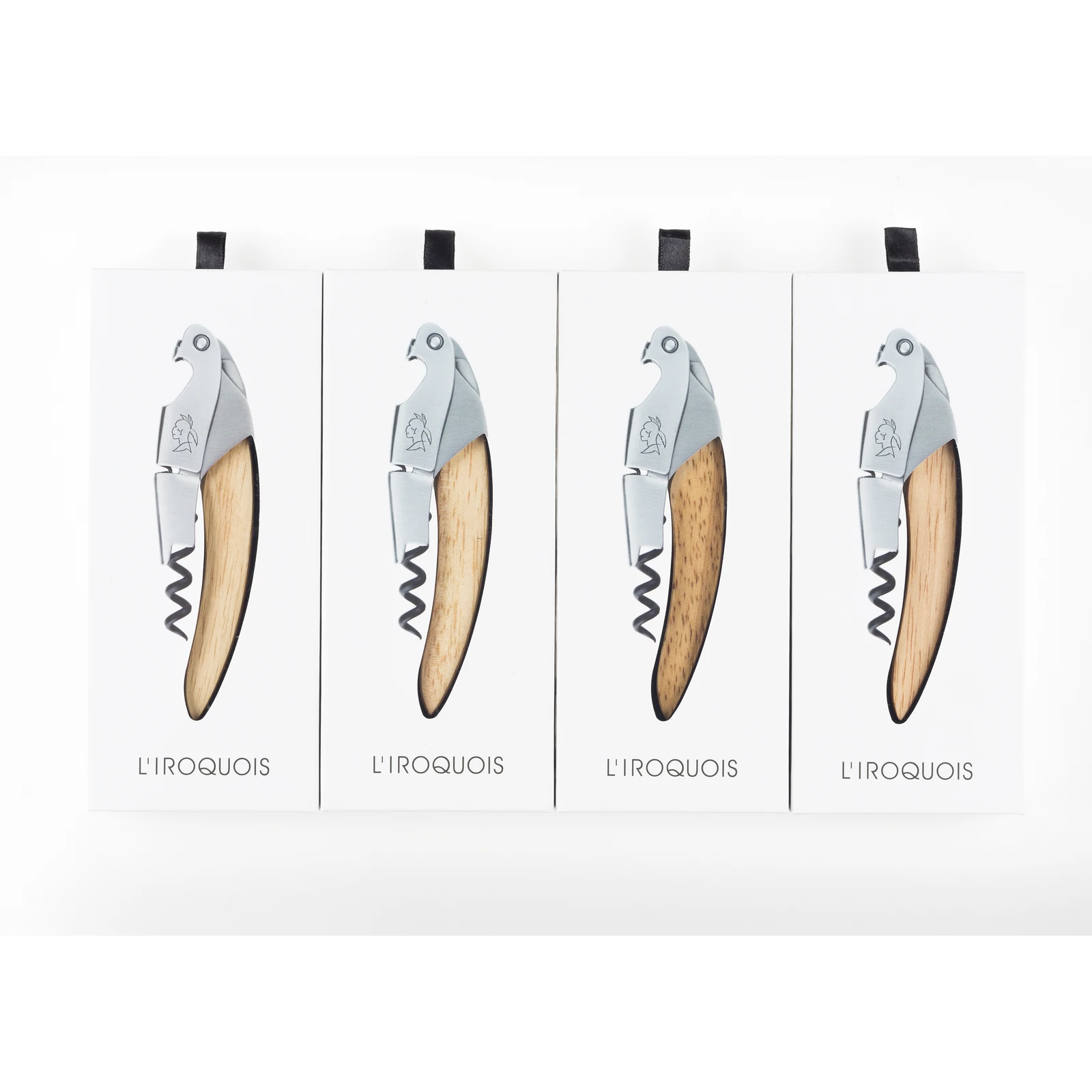 L'Iroquois corkscrew Wood with white box packaging