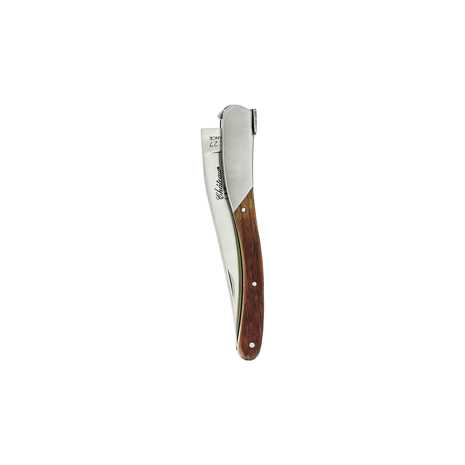 Château LAGUIOLE Signature Folding knife front top bolster Oak barrel wood — 2