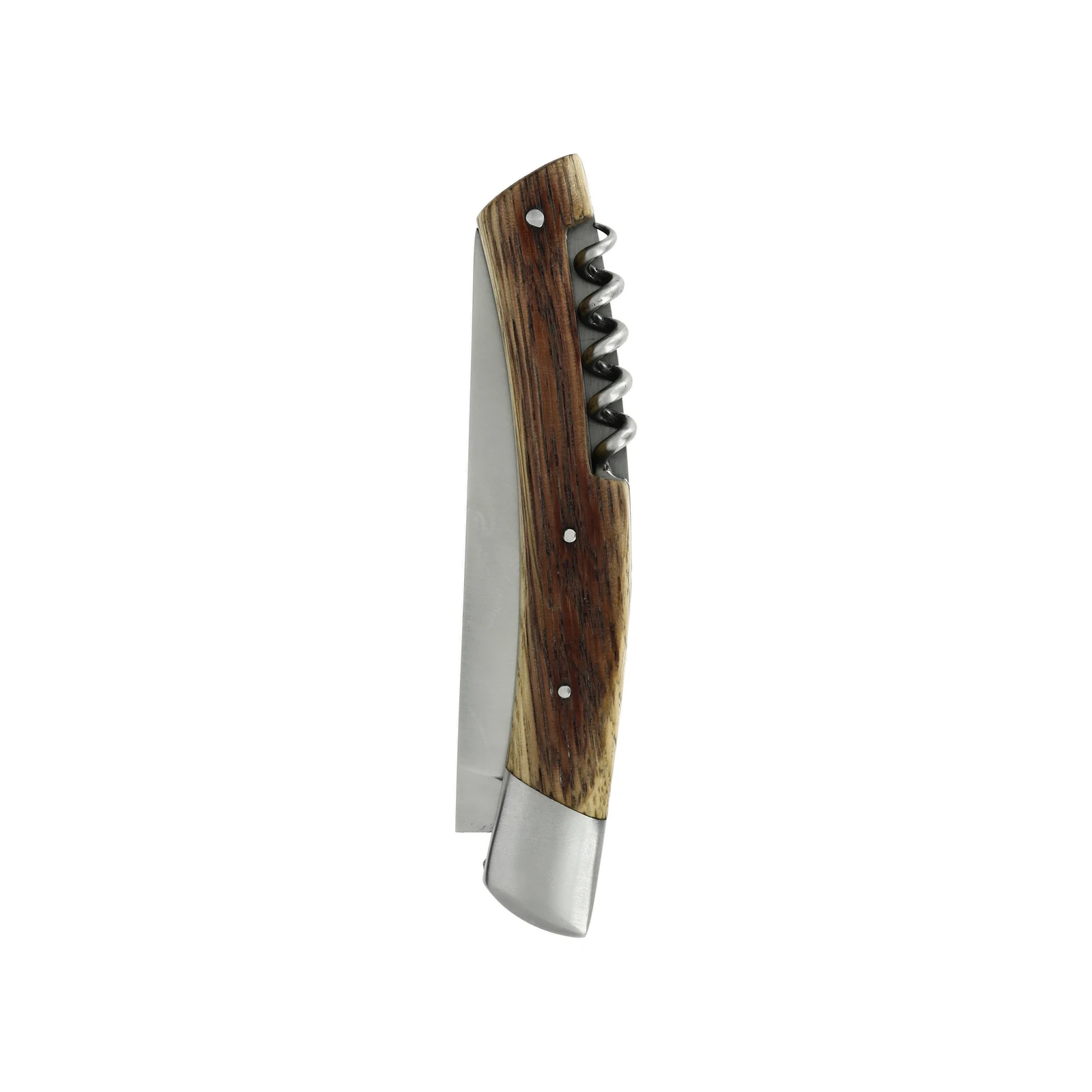 Guy Vialis Le Thiers　フォールディングナイフ　オーク樽材　シングルボルスター　コルクスクリュー付き　柄11cm　ブラッシュ仕上げ — 4
