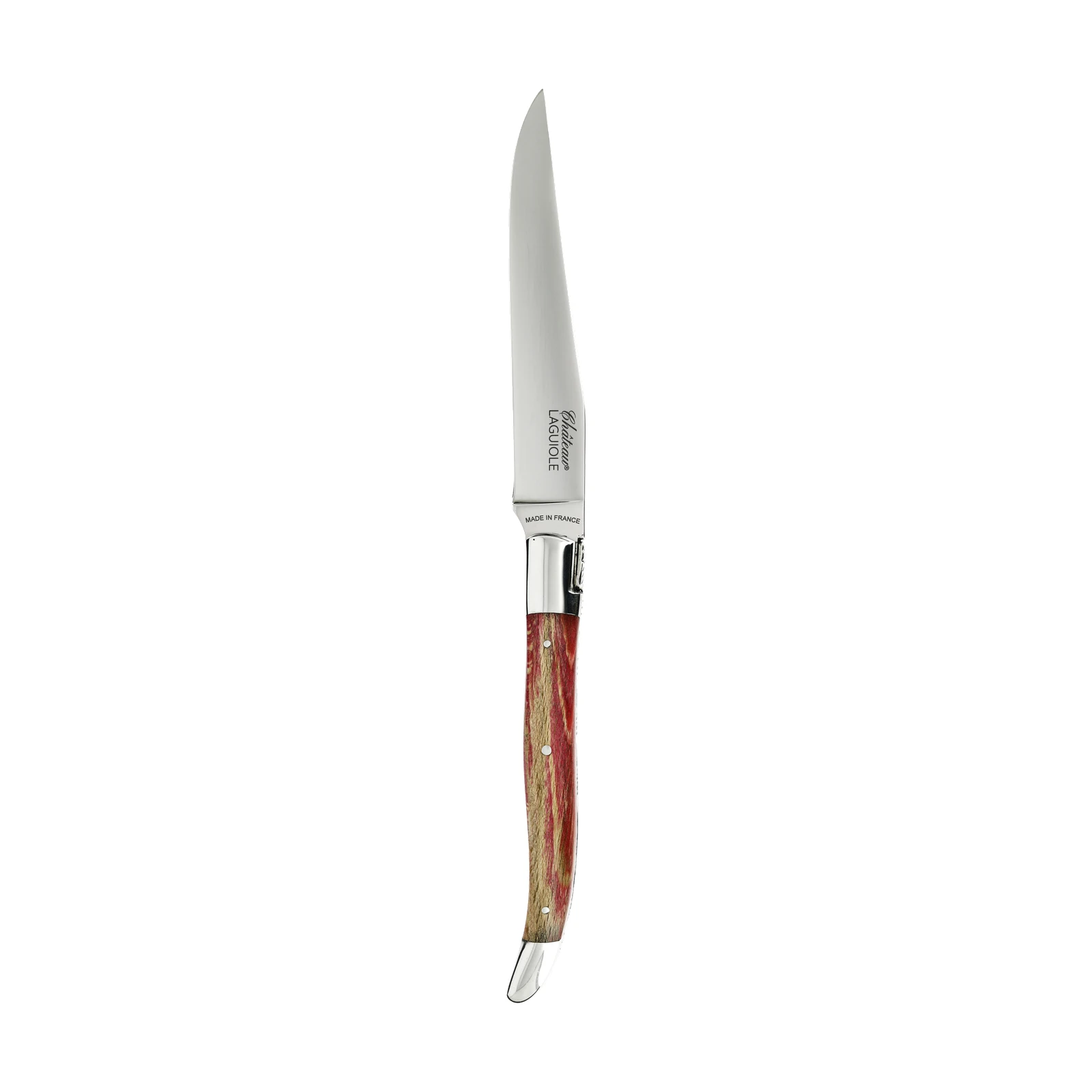 Château LAGUIOLE Heritage Steak knife two bolsters Pink stabilized beech wood