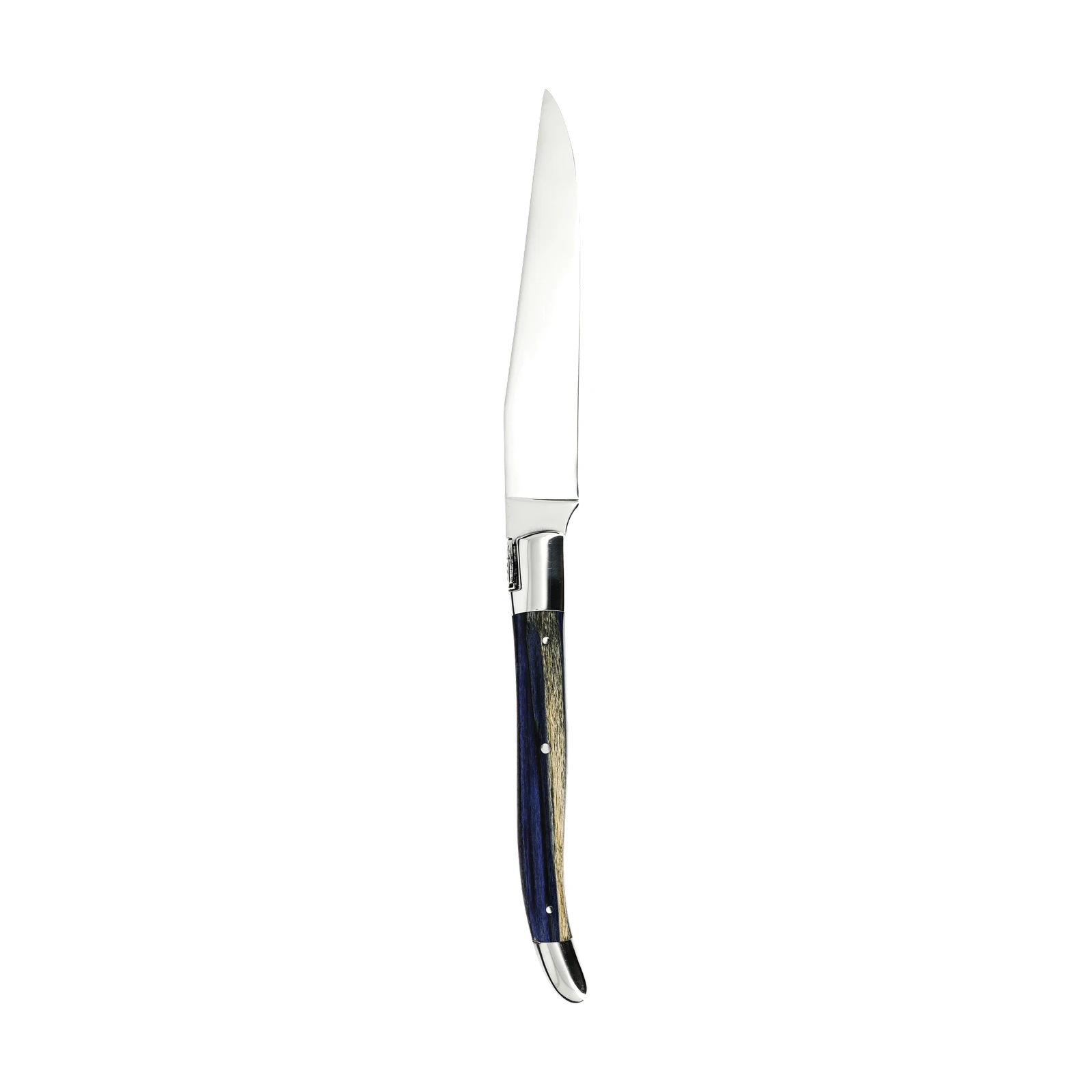 Château LAGUIOLE Heritage Steak knife two bolsters Blue stabilized beech wood — 2