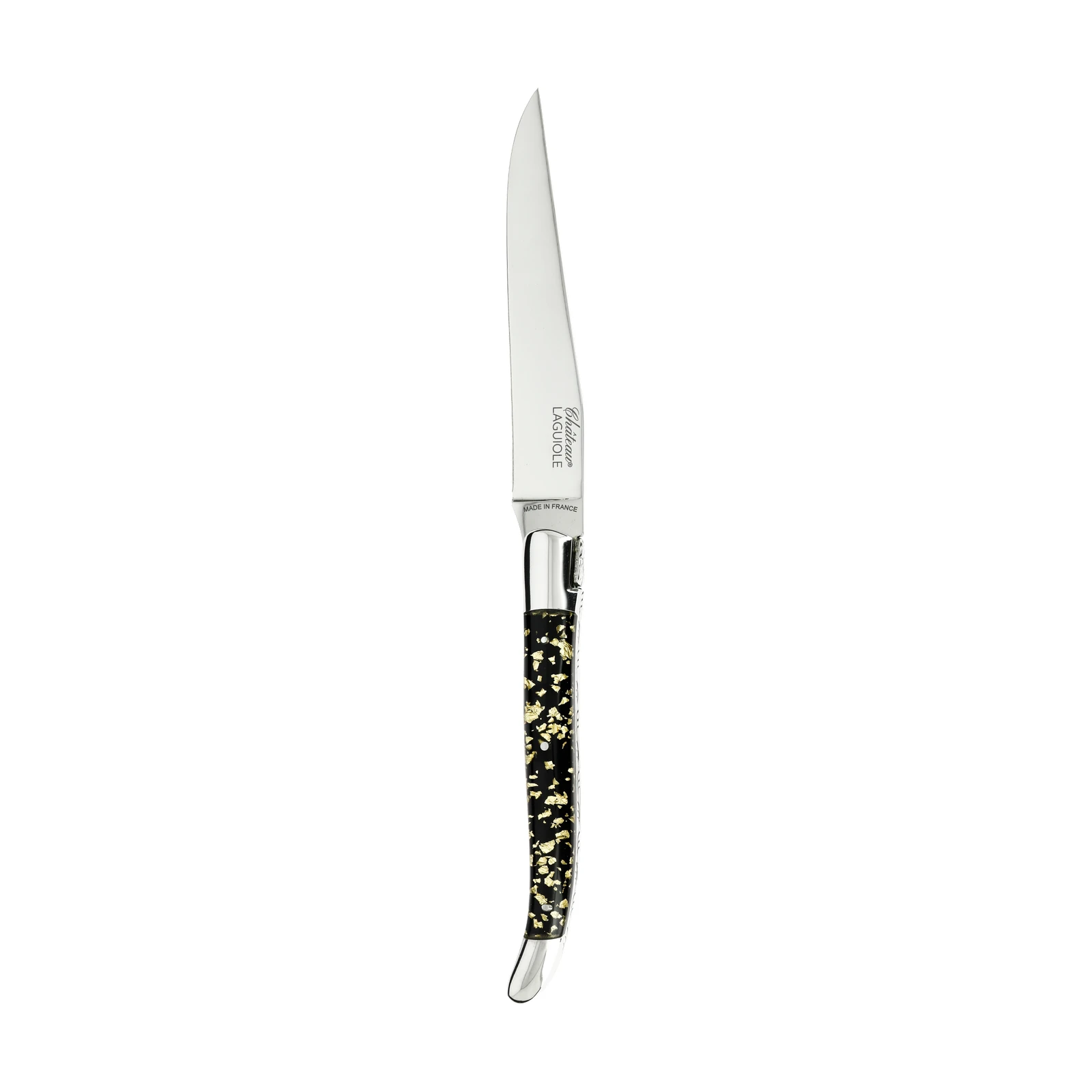 Château LAGUIOLE Heritage Steak knife two bolsters Aurum black resin