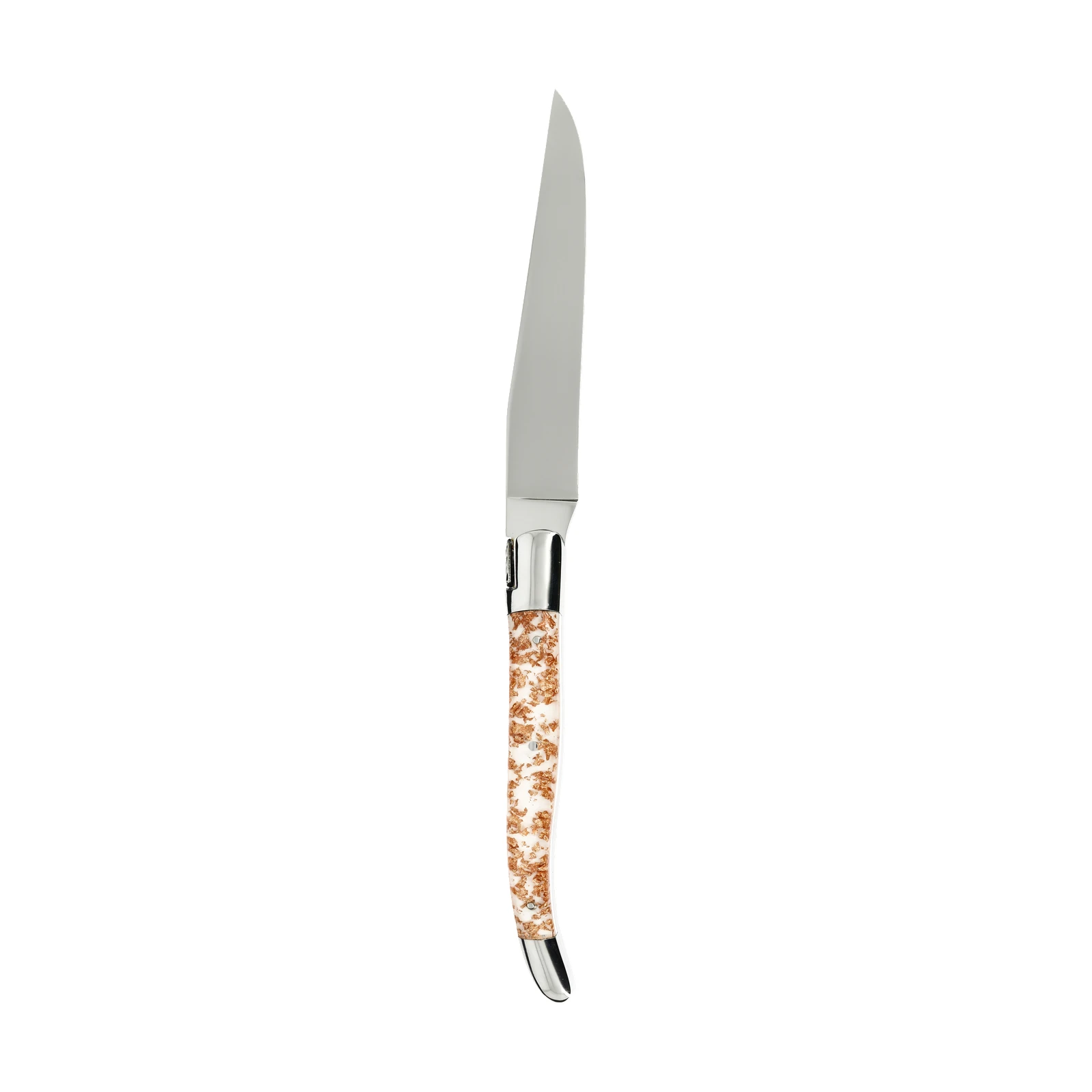 Château LAGUIOLE Couteau de table Heritage 2 mitres Cuprum résine blanche — 2