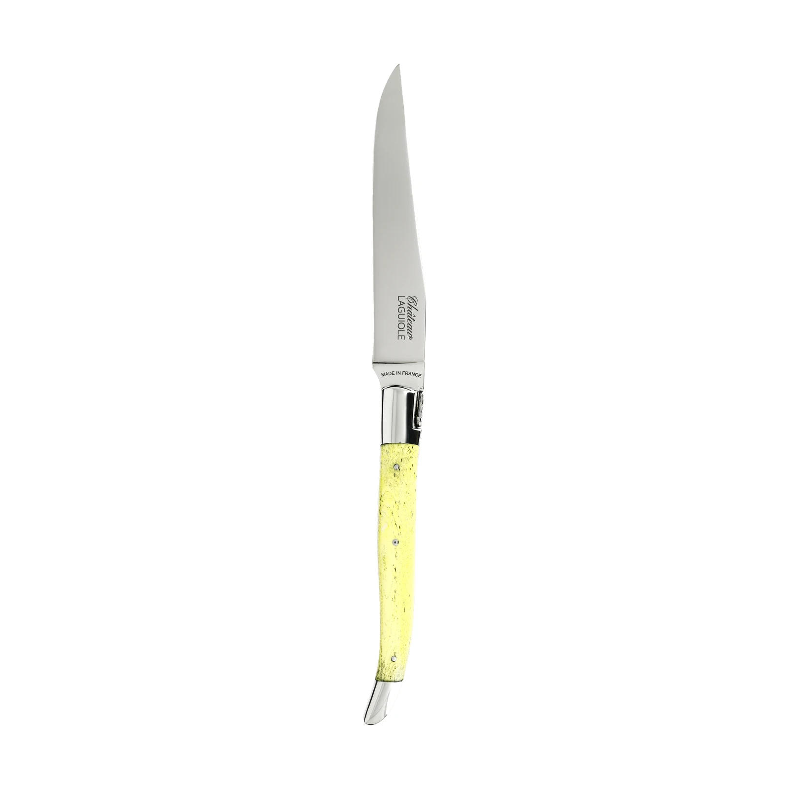 Château LAGUIOLE Heritage Steak knife two bolsters Yellow-stained bone
