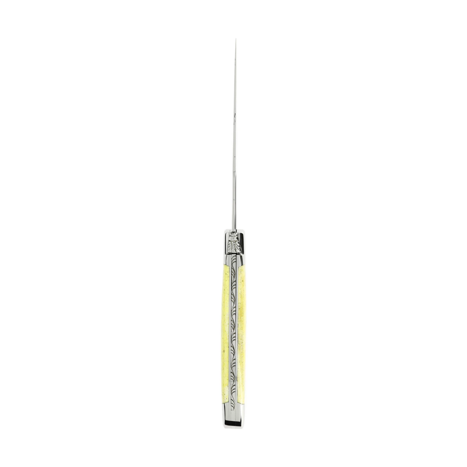 Château LAGUIOLE Couteau de table Heritage 2 mitres Os teinté jaune — 3
