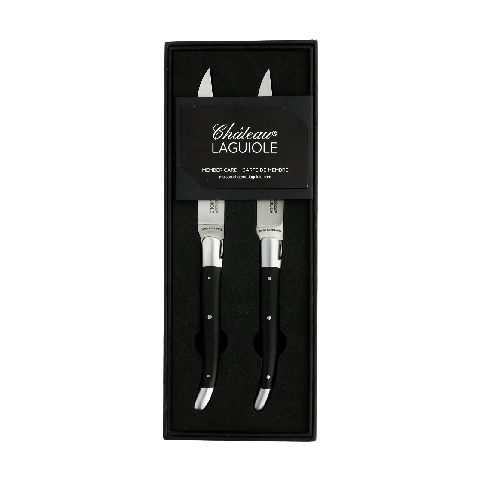 Château LAGUIOLE Heritage 테이블 나이프 2 볼스터 에보니 우드 (브러시드 피니시) — 6
