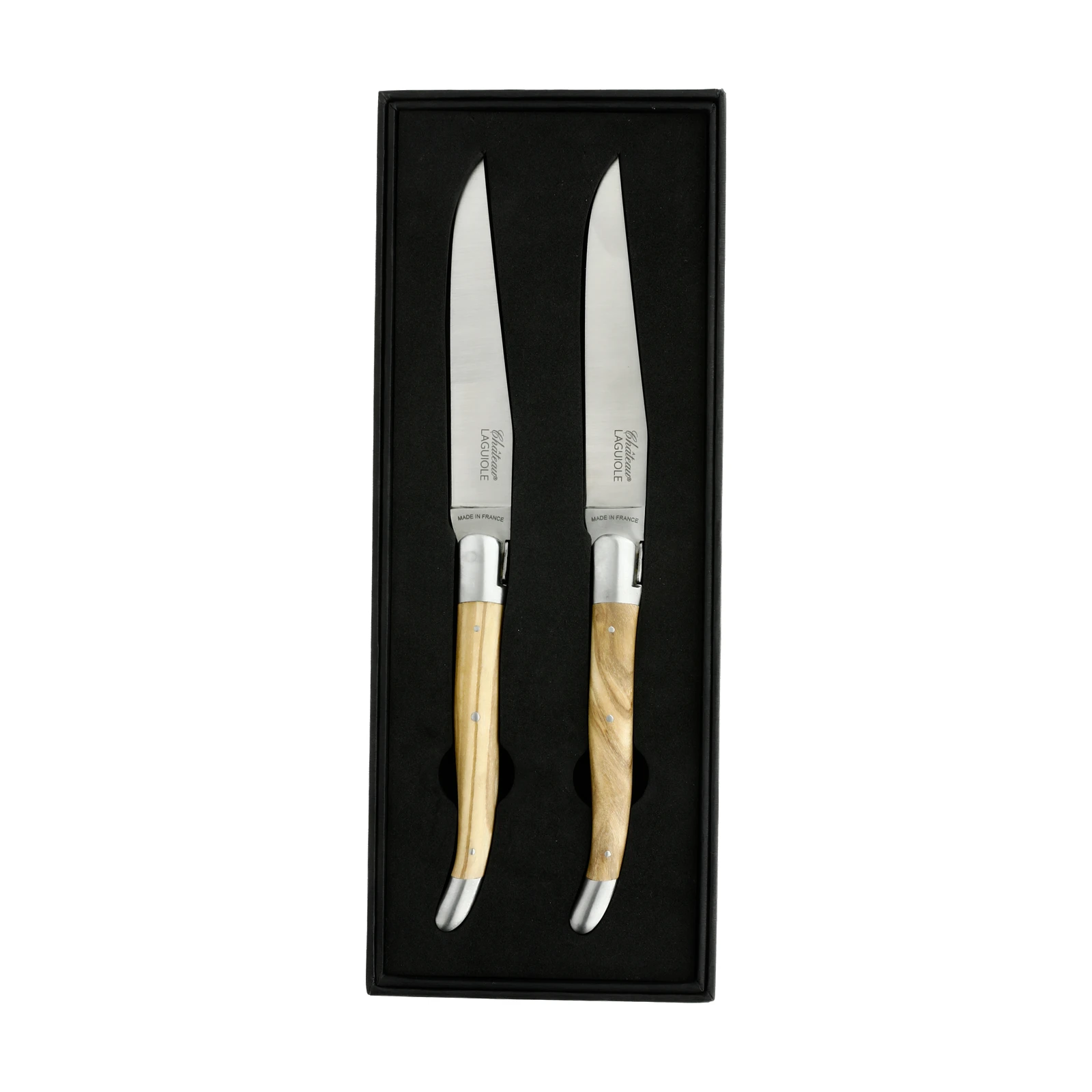 Château LAGUIOLE Couteau de table Heritage 2 mitres Bois d'olivier (finition brossée) — 3