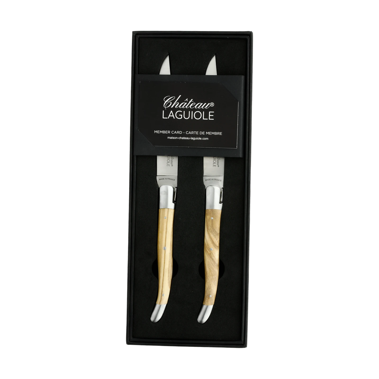 Château LAGUIOLE Couteau de table Heritage 2 mitres Bois d'olivier (finition brossée) — 4