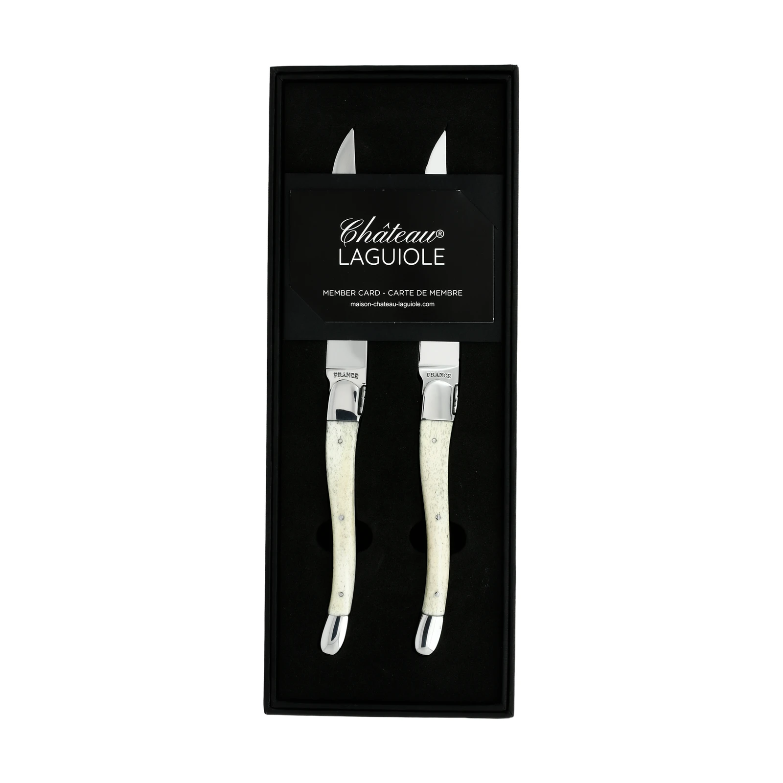 Château LAGUIOLE Couteau de table Signature 2 mitres Os blanc — 4