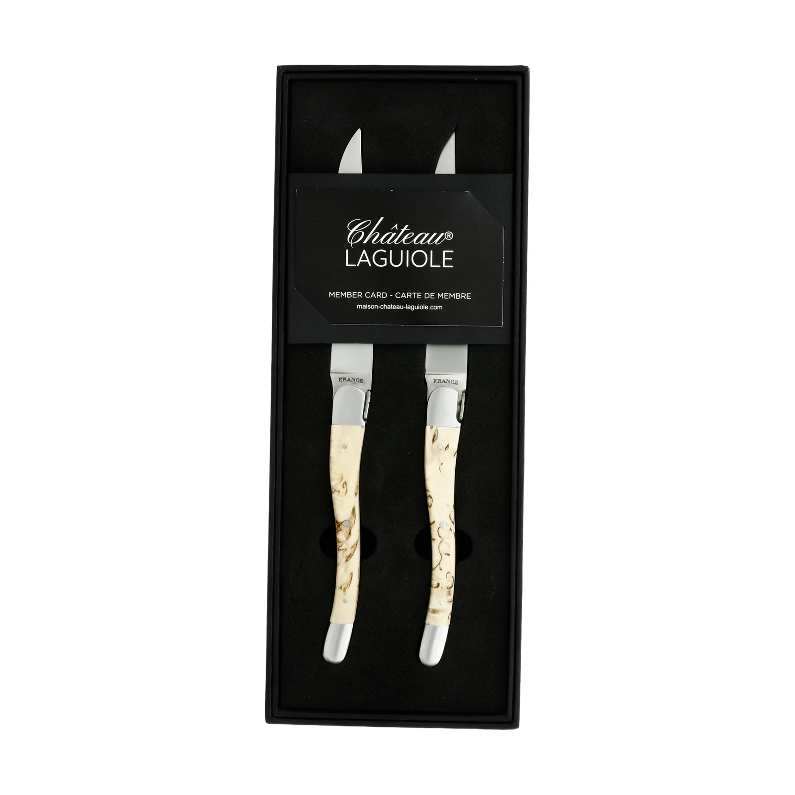 Château LAGUIOLE Couteau de table Signature 2 mitres Bouleau de Norvège — 4
